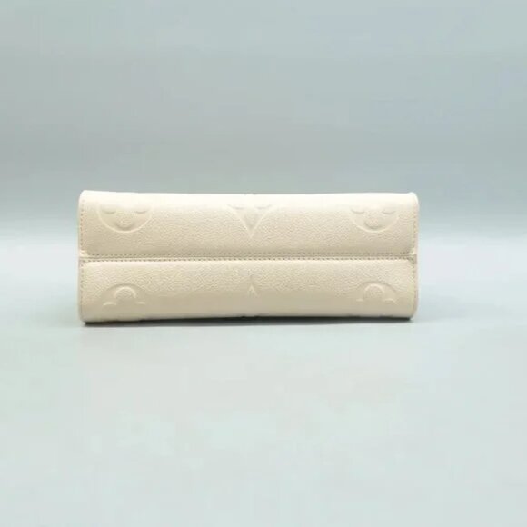 Auth Louis Vuitton Onthego East West Beige Monogram Leather Satchel 3023-10424 - Picture 5 of 12